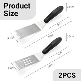 Yamobi Pack of 2 Mini Serving Spatulas, Spatula with Stainless Steel Edge Cutter for Dessert and Cooking Use, Durable and Easy to Clean