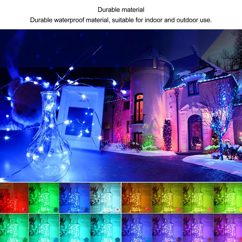 2pcs String Lights Remote Control LED Fairy Lights 16 Colors