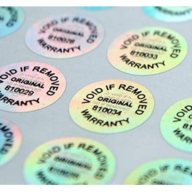 Hologram Warranty Stickers Tamper Evident Asset Label IT Security Seal Void Sticker Each with Unique Serial Number (200)