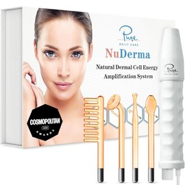 NuDerma - Máquina portátil de terapia de piel de mano, con neón, antienvejecimiento, estiramiento de la piel, reducción de arrugas, círculos oscuros, 