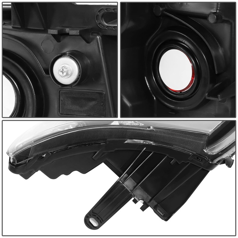 DNA Motoring HL-OH-CSIL07-BK-CL1 Pair of Black Housing Headlights Compatible with