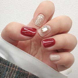 Oh Hora Gel Strip Nail 30p Set, Rosewood, 1 Piece / 오호라 젤스트립 네일 30p 세트, 로즈우드, 1개