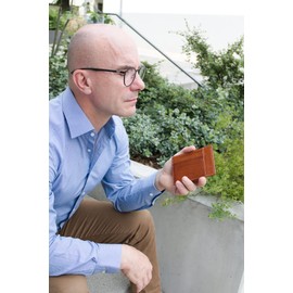 Giudi Card Holder Men's Leather Small Mini Wallet Genuine Leather Cowhide Landscape Format Wallet, Cognac, Classic