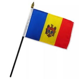 TRADEWINDS 4"x6" Moldova Stick Flag Table Staff Desk Table