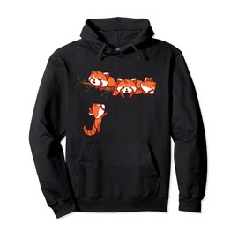 Pocket Series Red Panda Funny Playing Bear Animal Lover Gift Pullover Hoodie