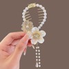 Cute Flower & Butterfly Design Hair Bun Clip, Glitter Hair