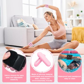 Wrist Ankle Weights for Women, Adjustable Weight(1LB~1.1LB Each) with Spare Two Weights Non-Slip Hand & Leg Weighted for Strength Training, Walking, Running, Yoga, Pilates, and Jogging(Pink)