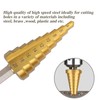 Step Drill Bit Set with 1/4-inch Hex Shank Titanium HSS