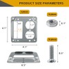 4 Inch Square Electrical Box Cover,1 GFCI and 1 Duplex