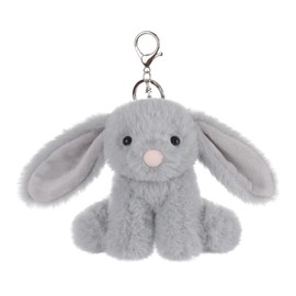 Apricot Lamb Rabbit vid bunny keychain cute keychain, soft stuffed plush keychain toy for kids backpack, purse, 11 cm, gray
