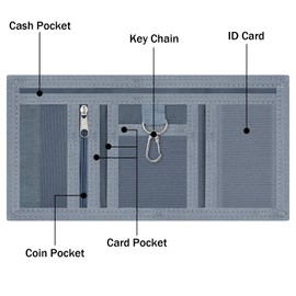Leehoom Kids Wallet for Boys, RFID Trifold Canvas Outdoor Sports Wallet for Kids,Kids Festivals gifts,Birthday Gifts Wallet - Square Apricot