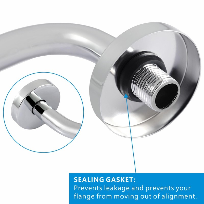 Voolan Shower Arm with Flange and Teflon Tape, Extension Shower