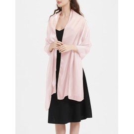 heekpek Scarf Women's Elegant Stole Women's Festive Lightweight Transparent Glitter Cloths and Wraps for Women Premium Polyester Silk Scarf Women All Year Round, pink