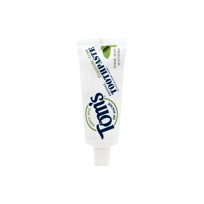 Tom's of Maine Travel Size Fluoride-Free Fresh Mint Toothpaste, 3