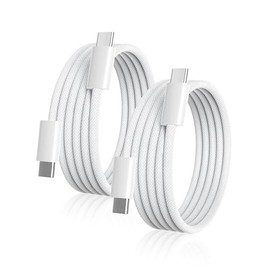 Cable USB C a USB C, paquete de 2 cables USBC a USBC de 6 pies y 60 W, cargador tipo C, cable de carga rápida para iPhone 17/17 Pro Max/16 Pro Max/15 