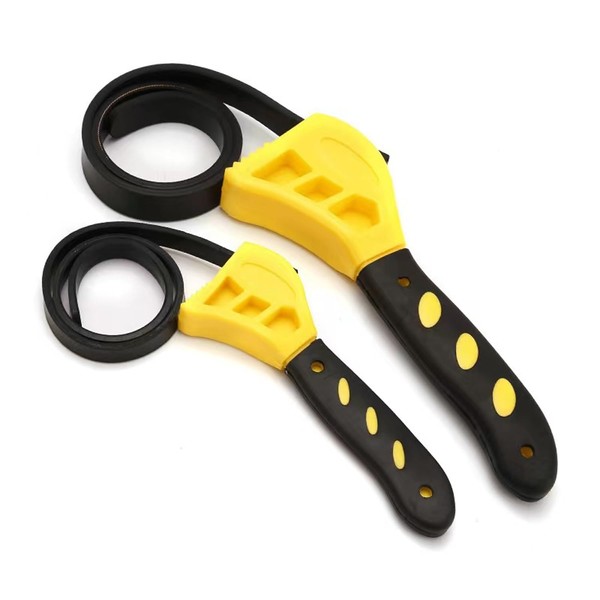 Foyscr Rubber Strap Wrench, 2cps 500mm and 600mm Adjustable Oil