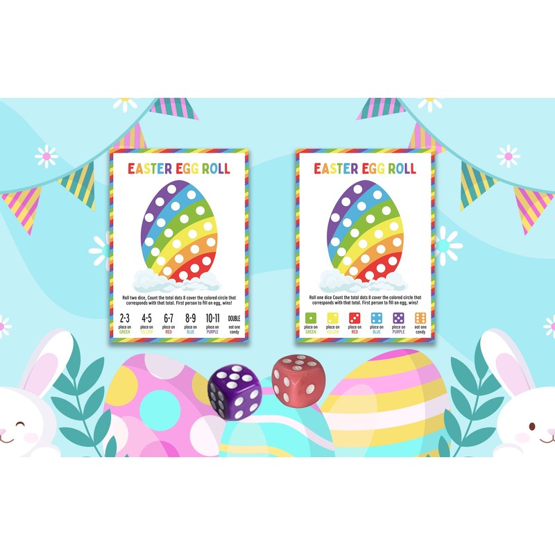BEUFSE Easter Egg Roll Dice Game, Roll The Egg Game
