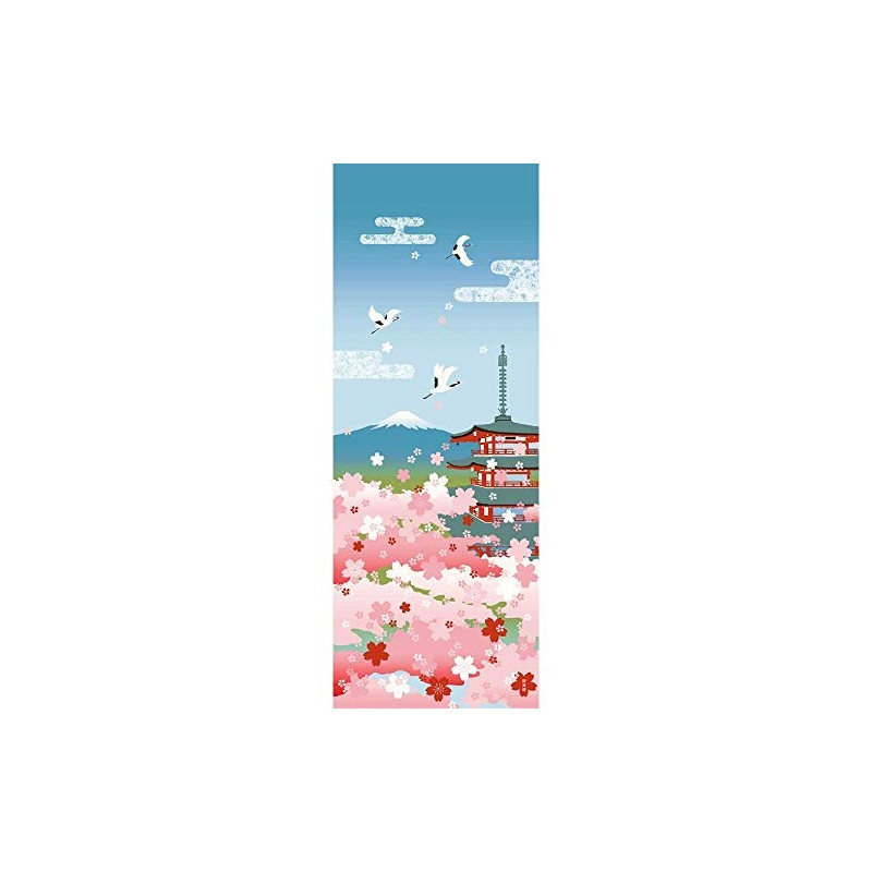 Tenugui, Cherry Blossom, 5-tiered tower, Mt. Fuji