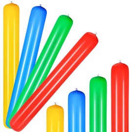 4 Pcs Pool Inflatable Sticks Inflatable Pool Noodles Colorful PVC Outdoor Water Games Toy Giant Blow up Pool Noodles Pool Stick Noodles for Swimming Pools Adults Beach Lake Party, 41.34 Inch