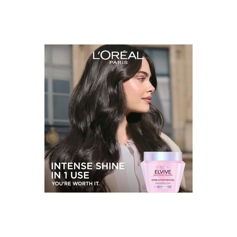 L'Oréal Paris Elvive Glycolic Gloss Shine Activating Hair Mask, With
