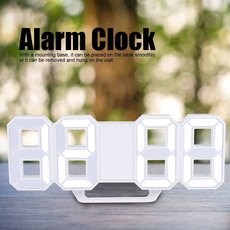3D LED Digital Clock Bedroom Desktop Snooze Alarm Clock Home