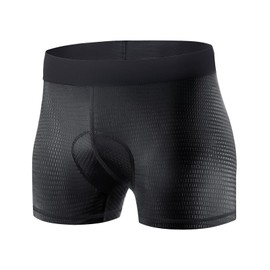 Niksa Cycling Underwear Shorts Men Absorbent, 5D Padded Gel Cycling Shorts Men, Breathable Mountain Bike Shorts for Men, Black, M