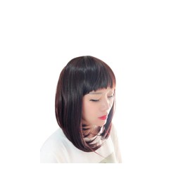 Olive-G Short Bob Wig with Bangs Type Dark Brown
