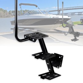 Heavy Duty Boat Trailer Steps, 3 Step Boat Trailer Tongue Steps with Handle, Non-Slip Surface, 500lbs Capacity Universal Fits for Bass Boat, Pontoon Boat, Easy Installation