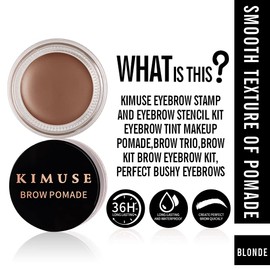 KIMUSE Eyebrow Stamp Stencil Kit, Eye Brow Stamping Kit for Perfect Brows Stencil and Stamp Kit, Brow Gel with Eyebrow Stencils and Eyebrow Brush, Waterproof Eyebrow Stamp (BLONDE)