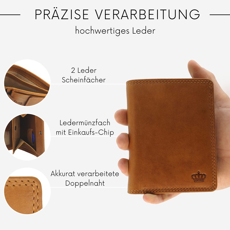 Baur Men's Genuine Leather Wallet with RFID Protection Large Wallet