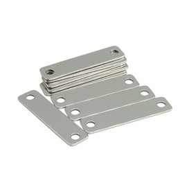 StayMax Metal Engraving Blanks Stamping Blanks 304 Stainless Steel Rectangle Blank Tags with 2 Holes 25 PCS 4cm*1cm