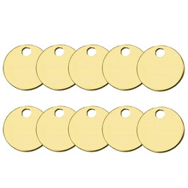 Lucky Line Solid Brass Round Tag - One Hole and 1-1/4 Inch Diameter, 10/PK (2601010)