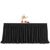 PARTISKY Black Polyester Rectangle Table Skirt, 6ft x 72in, Wrinkle