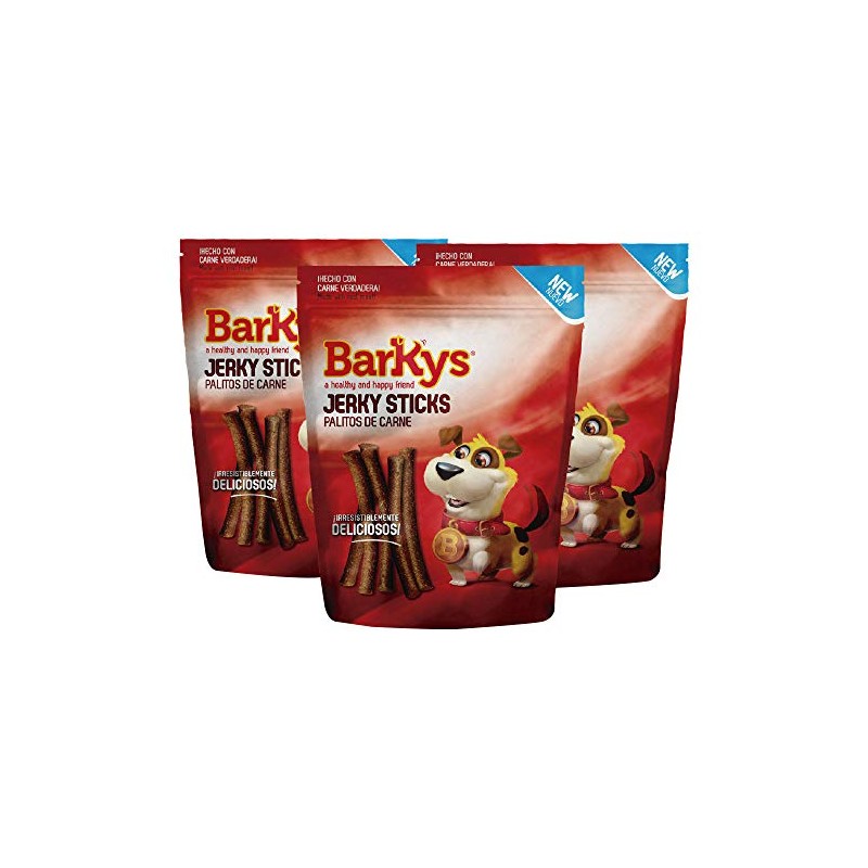 Barkys Palitos de Carne Jerky Stick, 3 Pack de 100