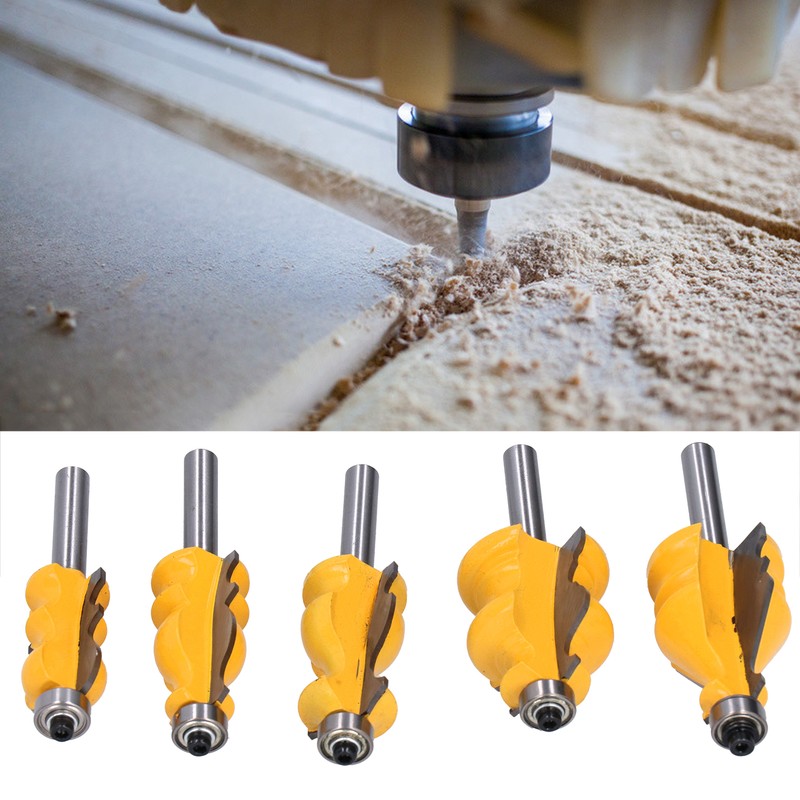 5Pcs/Set Router Bit Tenon Wood Milling Slot Cutter with 8mm