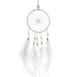 【COMODO VIENTO】Handmade Dream Catcher Pearl Pink White Silver (White)
