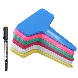 150 Pcs T-Type Plant Labels with a Pen, Waterproof Plastic Plant Tags Nursery Garden Markers, 6 x 10cm, 6 Colors