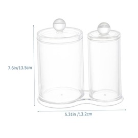 ABOOFAN Cotton Swab Organizer Dual Box Acrylic Makeup Cotton Holder Storage for Vanity for Home and Travel