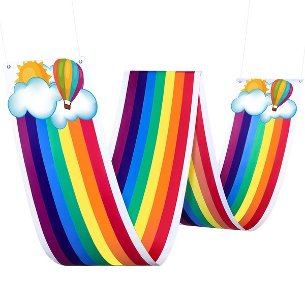 Rainbow Ceiling Decorations Banner Hanging Rainbow Cloud Ceiling Decoration Rainbow Garland Bunting Banner for Birthday Baby Shower Decoration Classroom Ceiling Decor