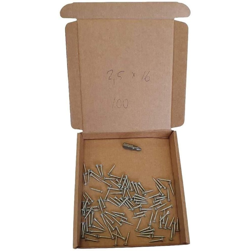 (Pack of 100) Zinc Plated Steel Wood Screws 2.5 x