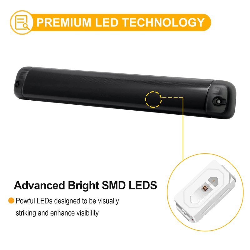 R&F Auto LED Smoked Third Brake Light Compatible with Suburban