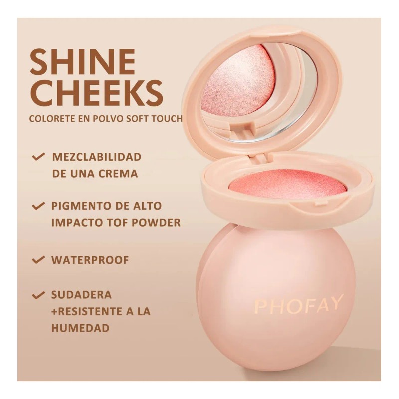 Phofay Rubor Maquillaje Rostro Blush Polvo Color Varios 3g