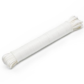 Rotary Washing Line Replacement Line - 46m (150 Feet) Long White PVC Clothes Lines for Outside - Strong Replacement Outdoor Washing Line Rope for Rotary - Adjustable to Rotary Airer and Line Both