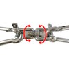 FregocS SW-XX-M8-4p Double Shackle Swivel, 0.3 inch (8 mm), Stainless