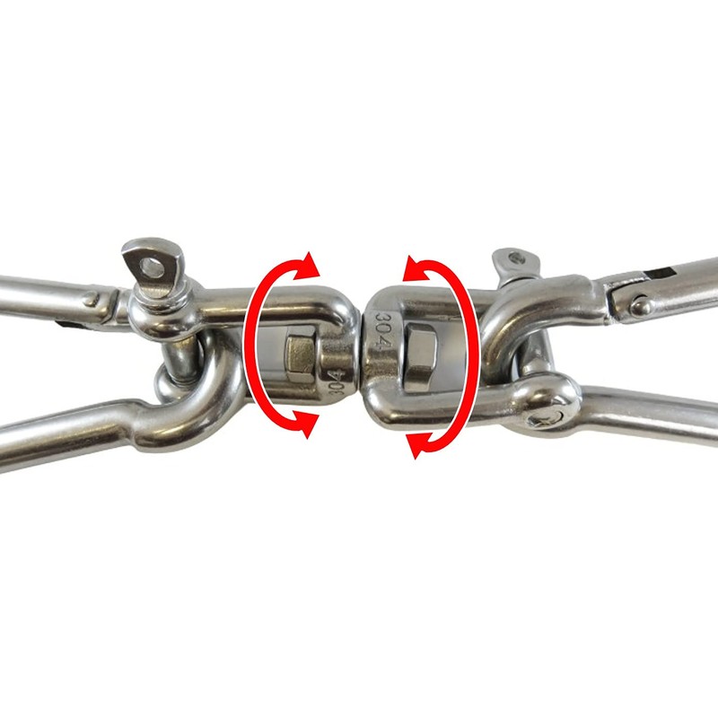 FregocS SW-XX-M8-4p Double Shackle Swivel, 0.3 inch (8 mm), Stainless