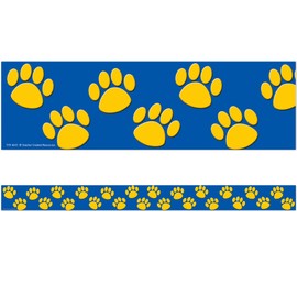 Teacher Created Resources Blue with Gold Paw Prints Border Trim (4643)