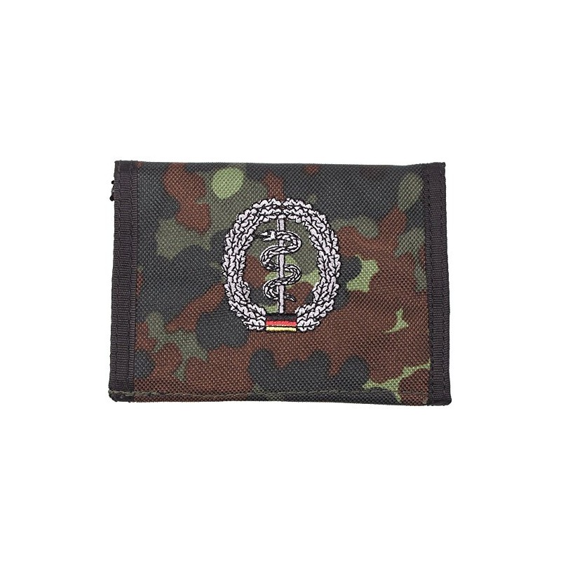 portefeuille, nylon, BW camo, w/ins., logo , Couleur:flecktarn/Sanitäter