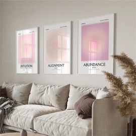 Uixxducc Pink Aura Poster Set Canvas Pictures, Aura Pictures Aesthetic Room Decor Posters Picture Set without Frame, Wall Pictures Living Room Bedroom Decoration (30 x 40 cm)