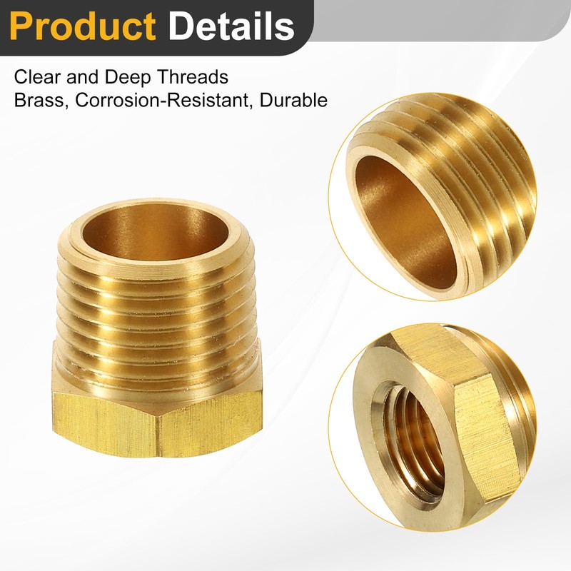 sourcing map 2Pcs 1/2 NPT Male x 1/4 NPT Female