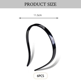 FloralGrace 6 Pieces Plastic Headbands for Glasses Wearers, No Pressure, No Headaches, Comfortable Headbands for Women, Fashionable Thin Headbands, Non-Slip (Black, Tortoiseshell, Coffee)